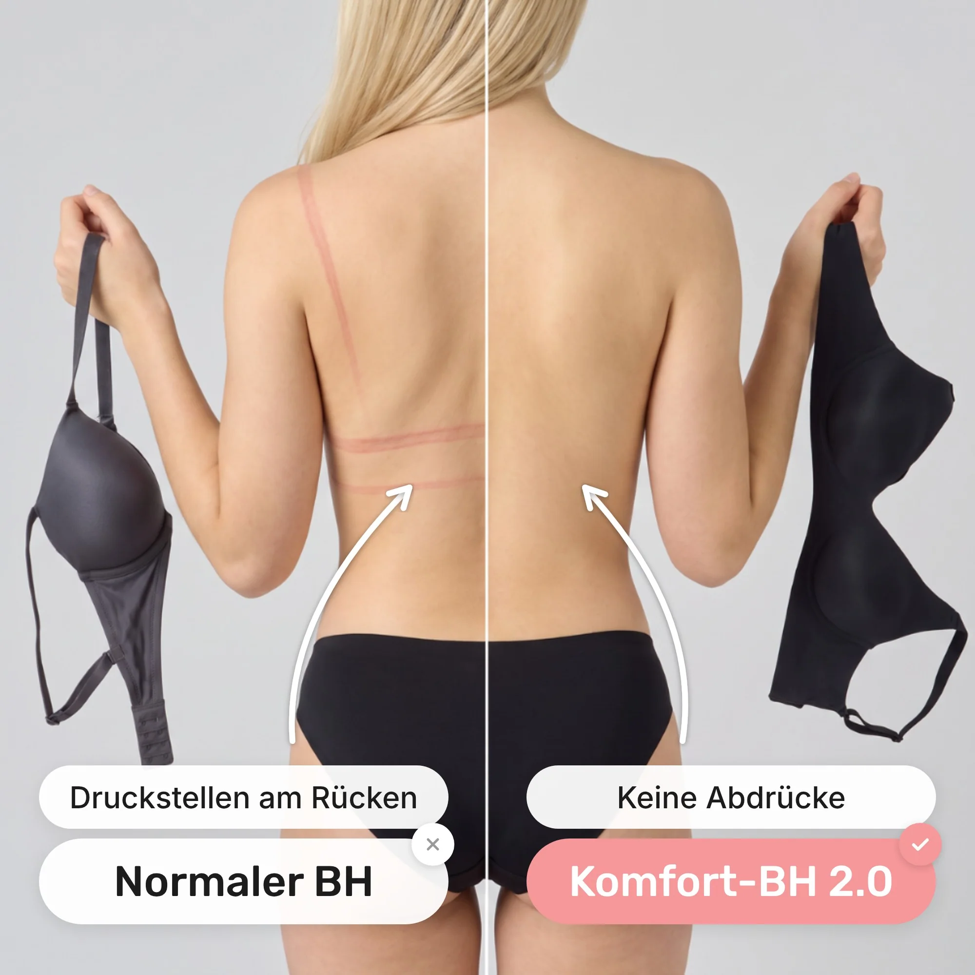 Keine Abdrücke am Rücken